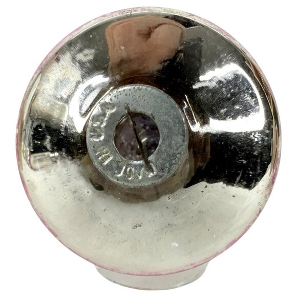 3 VTG Shiny Brite Atomic Glass Christmas Ornaments Set UFO Mushroom Mica Stripe - Picture 7 of 10